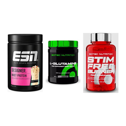 Definitionsphase-Set: ESN Designer + Scitec L-Gluta + Scitec Stim – alle enthaltenen Artikel