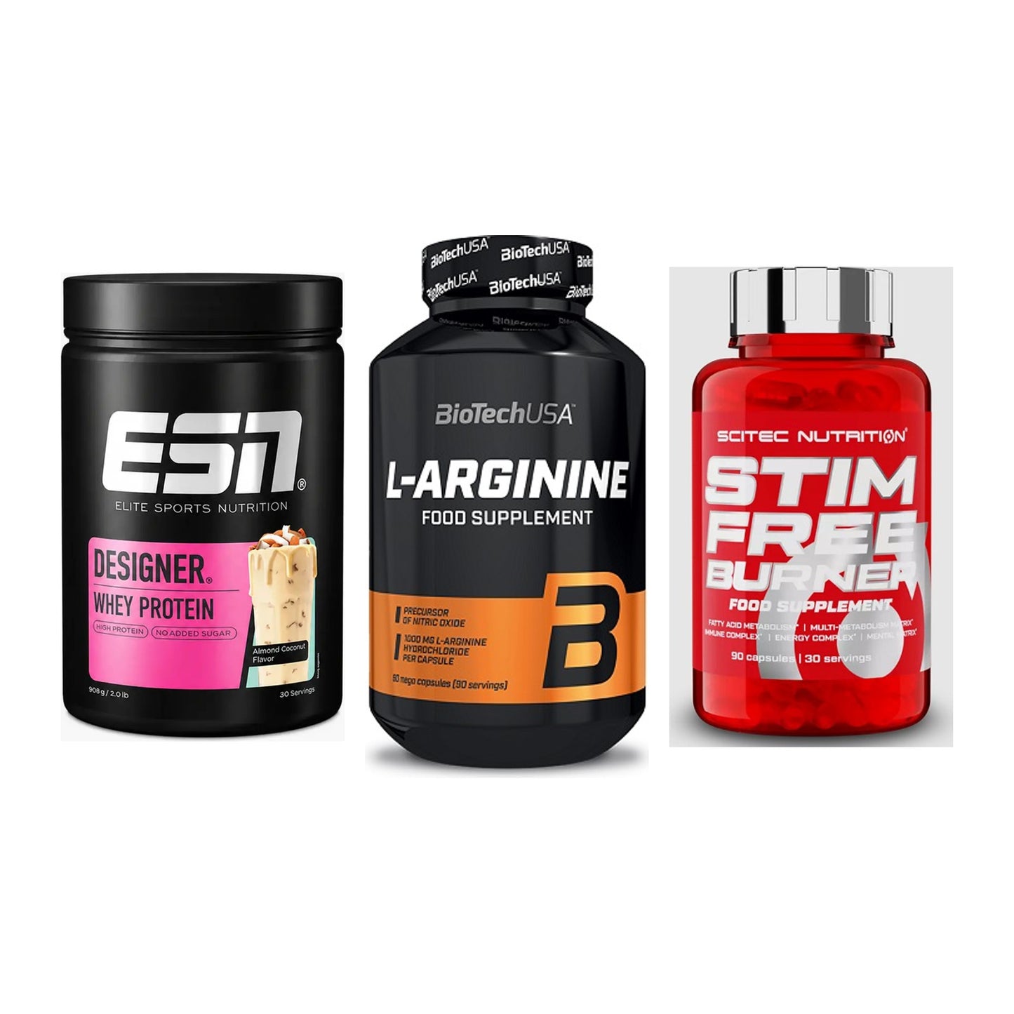 Definitionsphase-Set: ESN Designer + BioTech L-Argi + Scitec Stim – alle enthaltenen Artikel