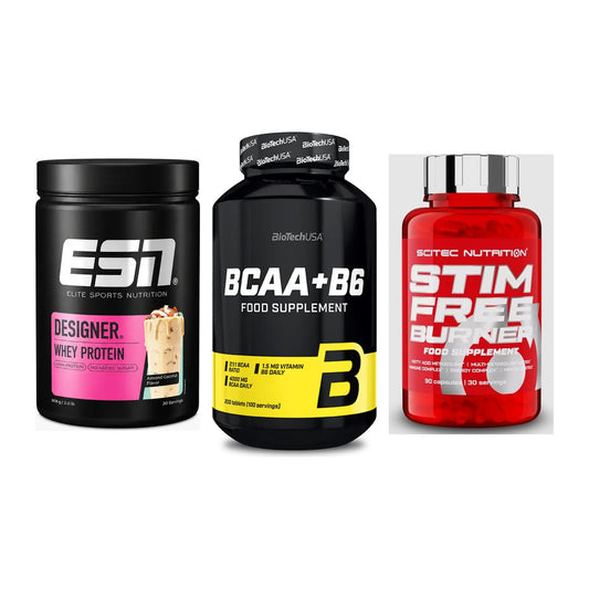 Definitionsphase-Set: ESN Designer + BioTech BCAA+B + Scitec Stim – alle enthaltenen Artikel