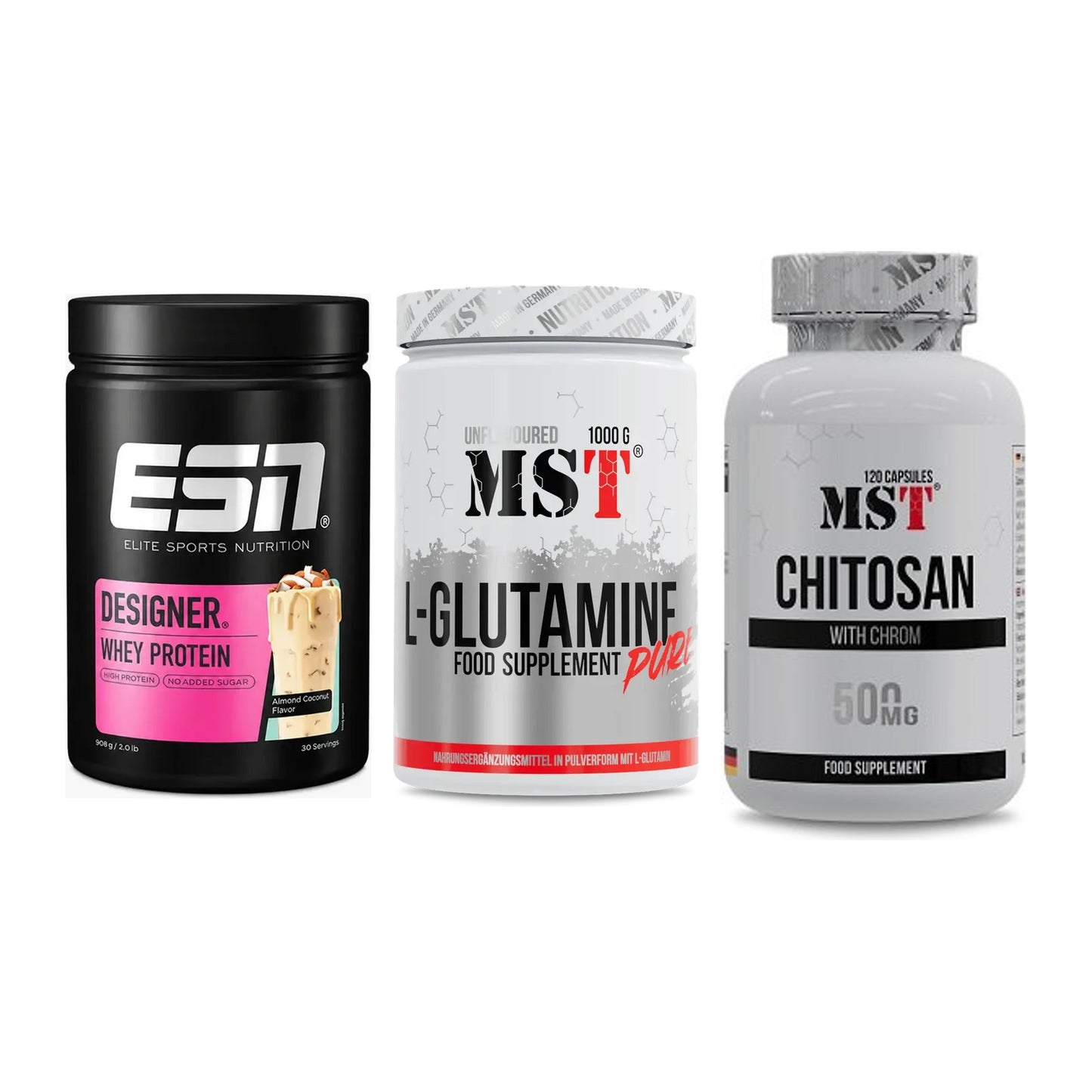 Definitionsphase-Set: ESN Designer + MST Glutamine + MST Chitosan – alle enthaltenen Artikel