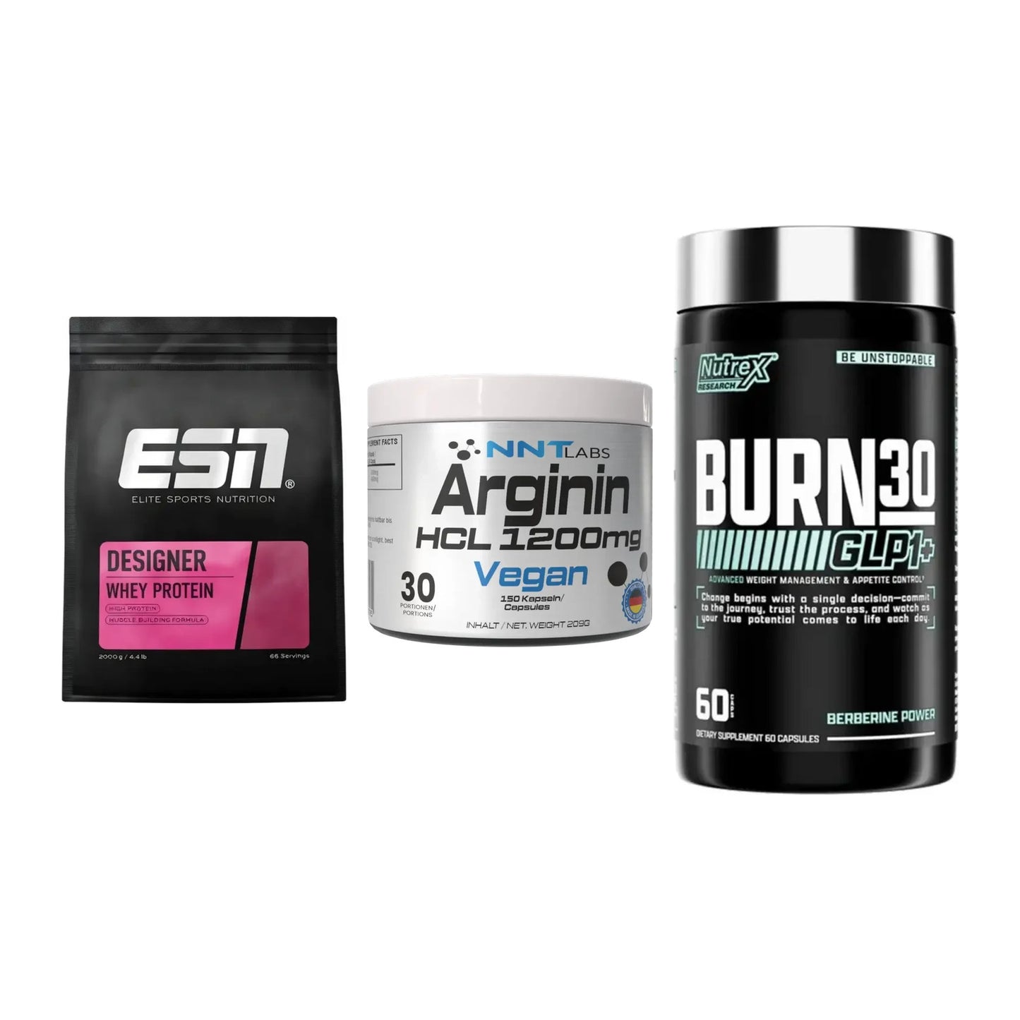 Definitionsphase-Set: ESN Designer + NNT Arginin + Nutrex Burn 30 – alle enthaltenen Artikel