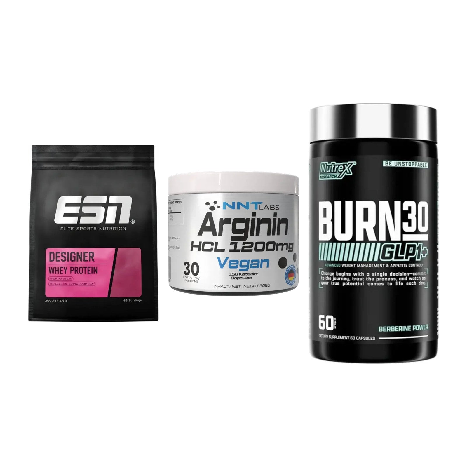 Definitionsphase-Set: ESN Designer + NNT Arginin + Nutrex Burn 30 – alle enthaltenen Artikel
