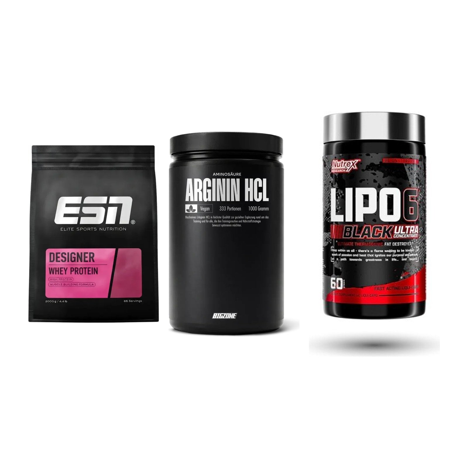 Definitionsphase-Set: ESN Designer + Big Zone + Nutrex Lipo 6 – alle enthaltenen Artikel