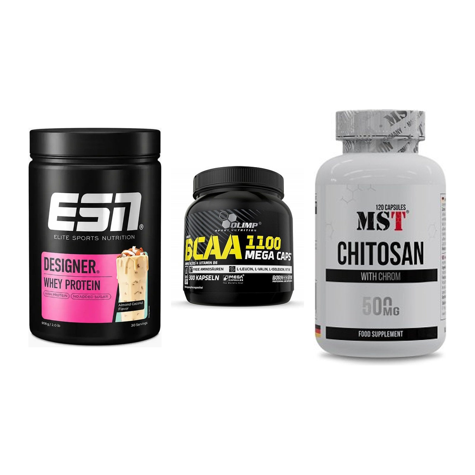 Definitionsphase-Set: ESN Designer + Olimp BCAA + MST Chitosan – alle enthaltenen Artikel