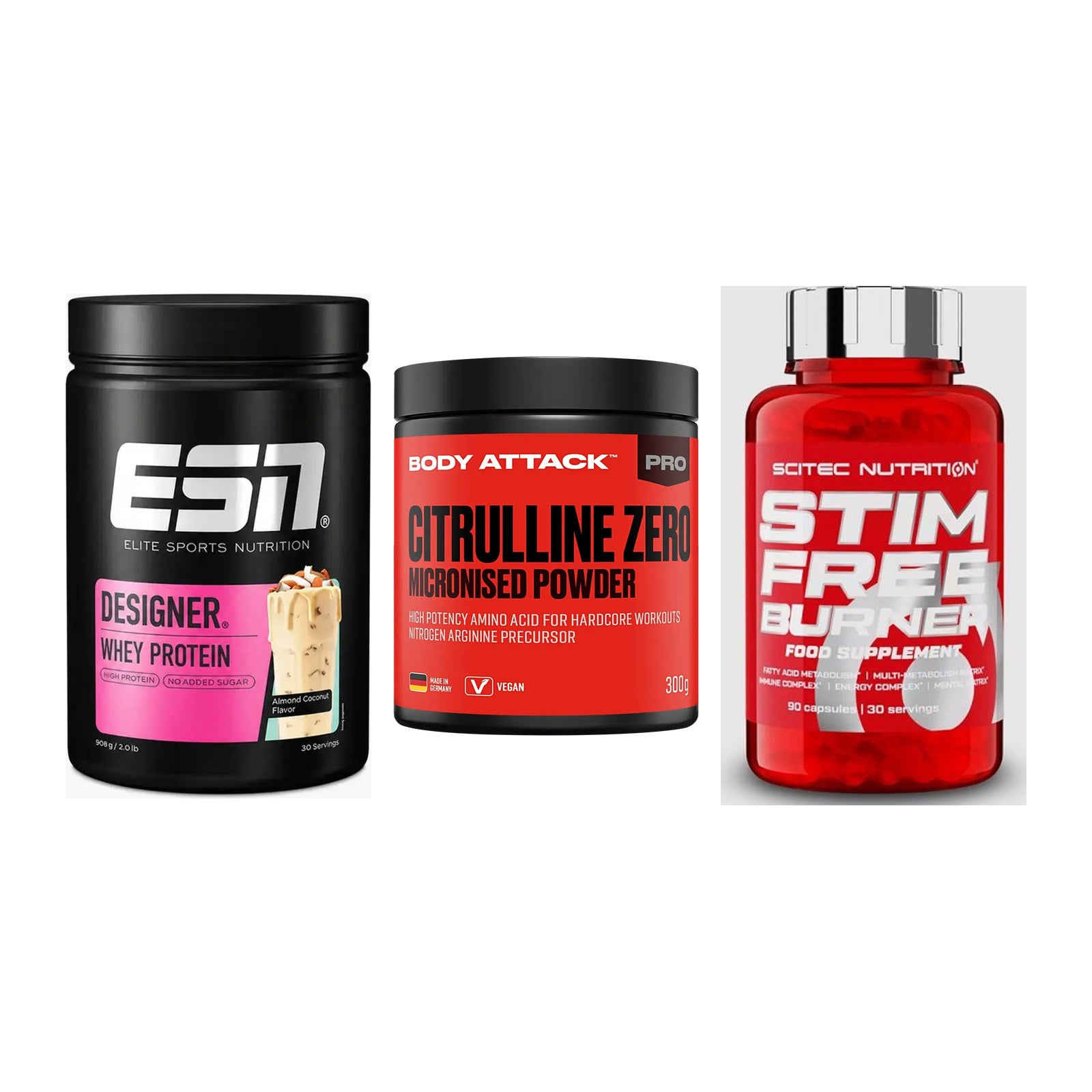Definitionsphase-Set: ESN Designer + Body Attack + Scitec Stim – alle enthaltenen Artikel
