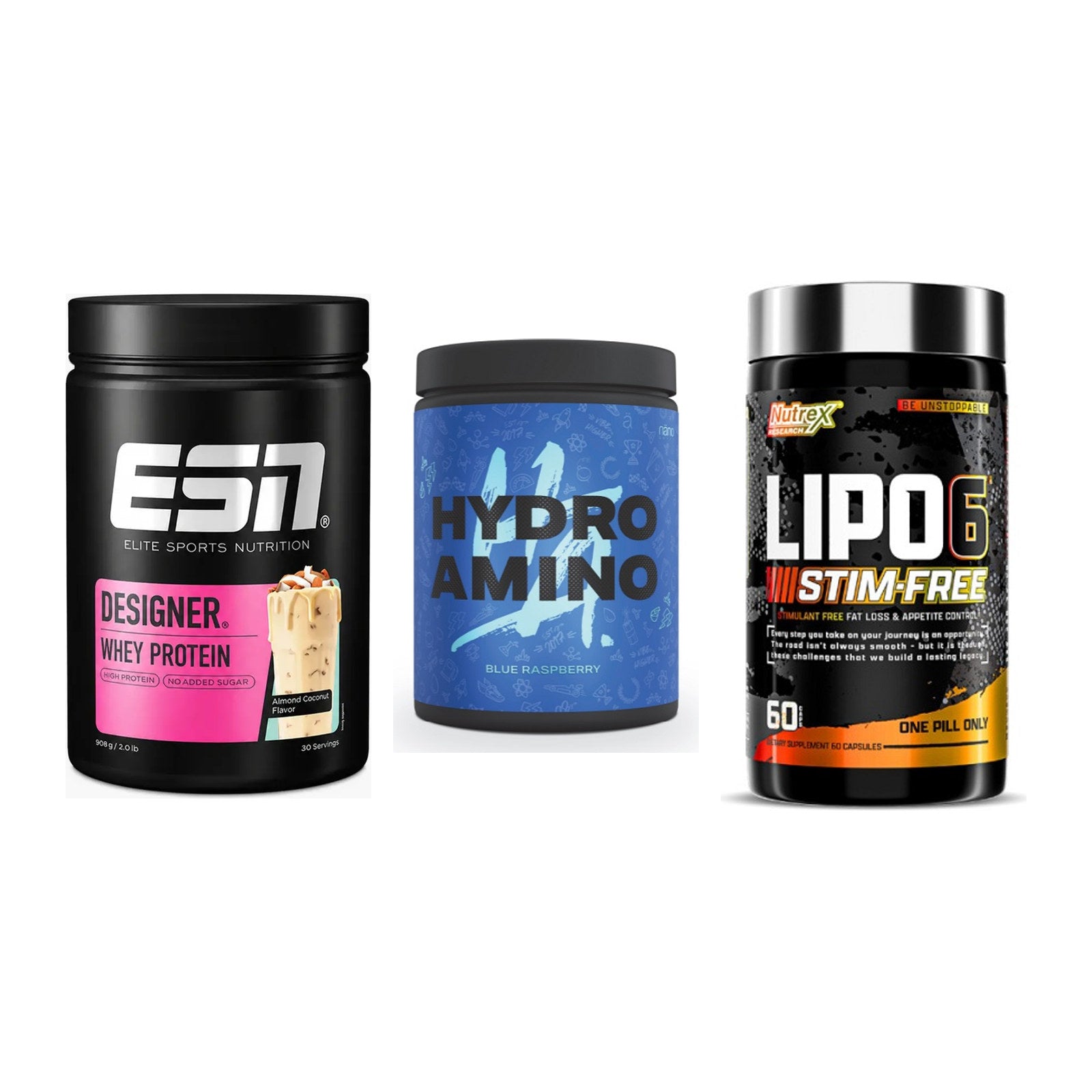 Definitionsphase-Set: ESN Designer + Nanosupps + Nutrex Lipo 6 – alle enthaltenen Artikel