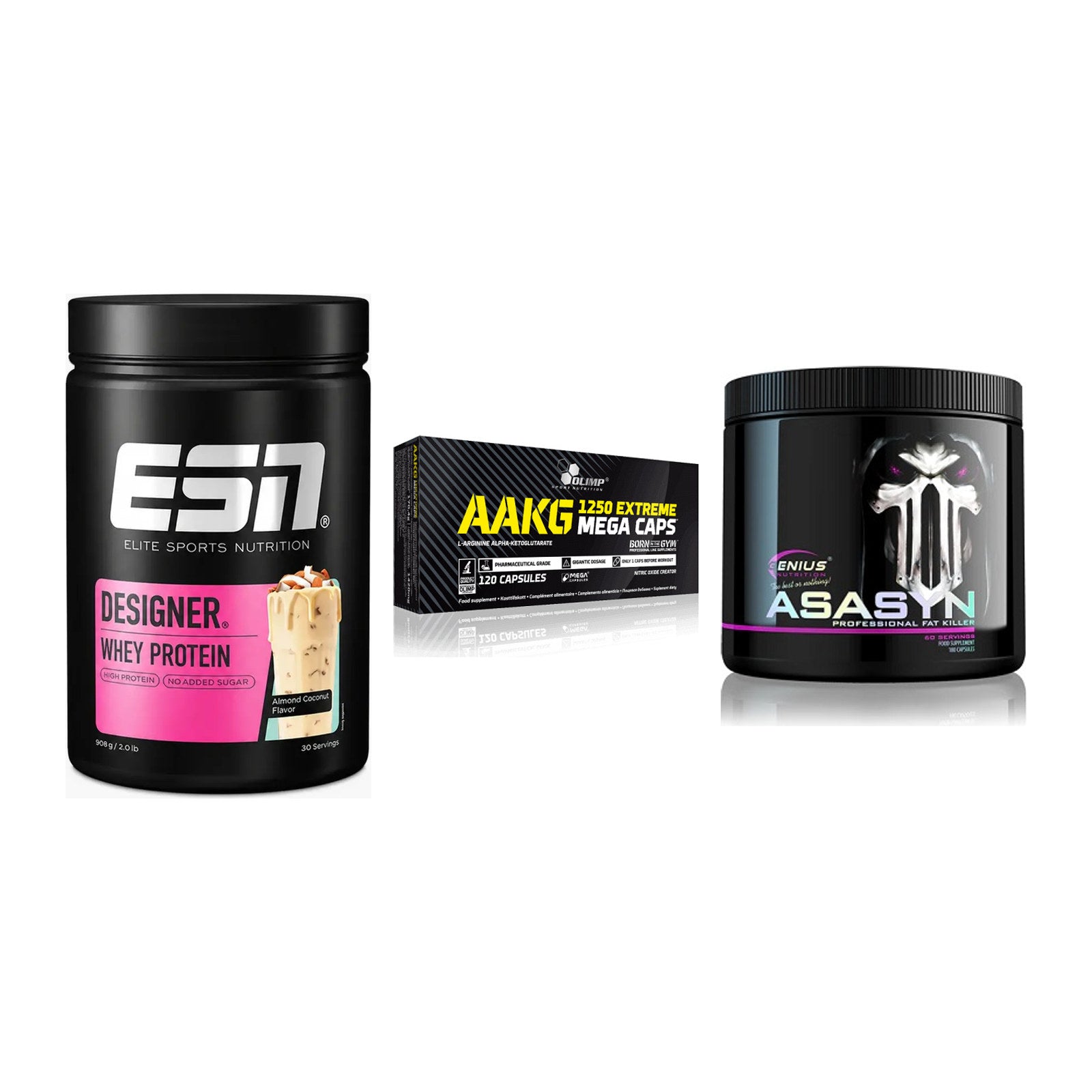 Definitionsphase-Set: ESN Designer + Olimp AAKG + Genius Nutriti – alle enthaltenen Artikel