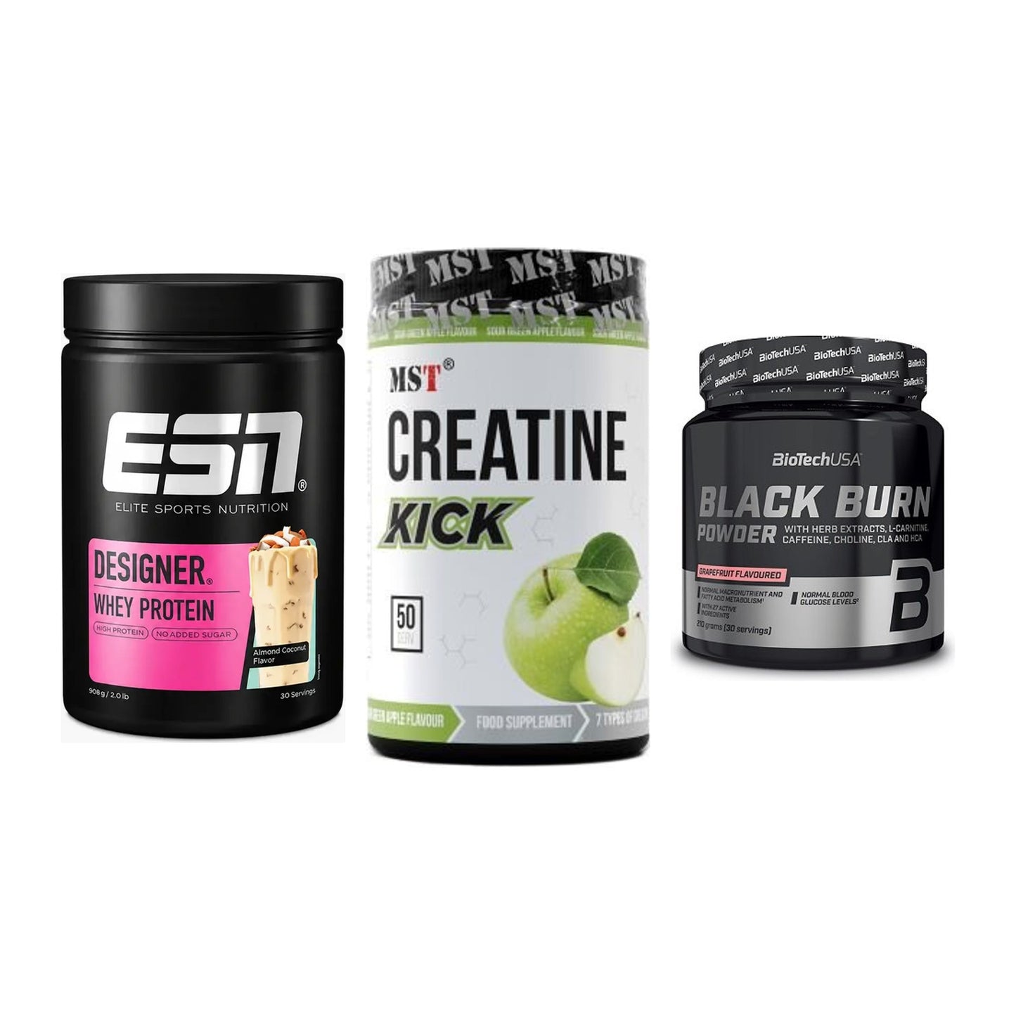 Definitionsphase-Set: ESN Designer + MST Creatine + BioTech Black – alle enthaltenen Artikel