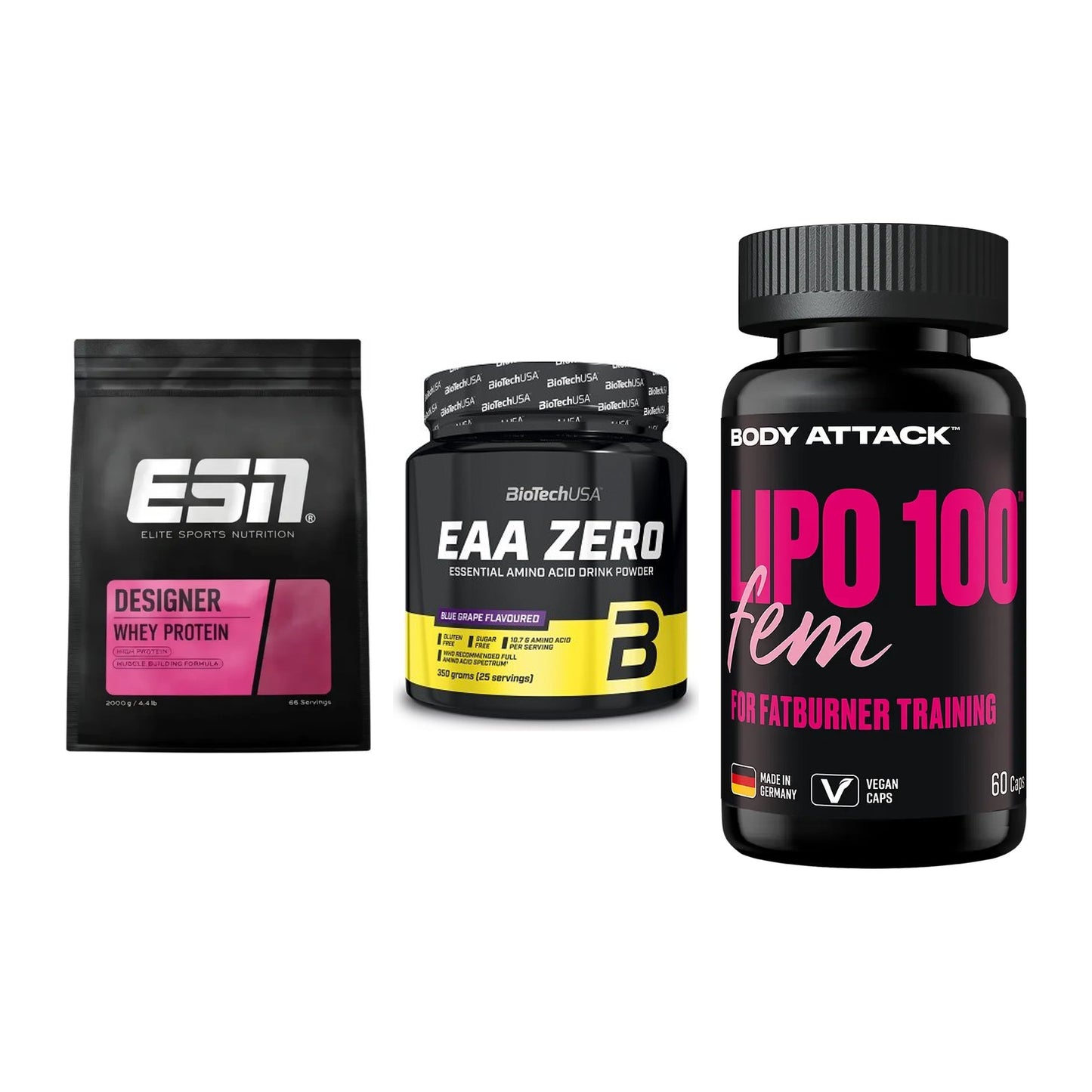 Definitionsphase-Set: ESN Designer + BioTech EAA + Body Attack – alle enthaltenen Artikel