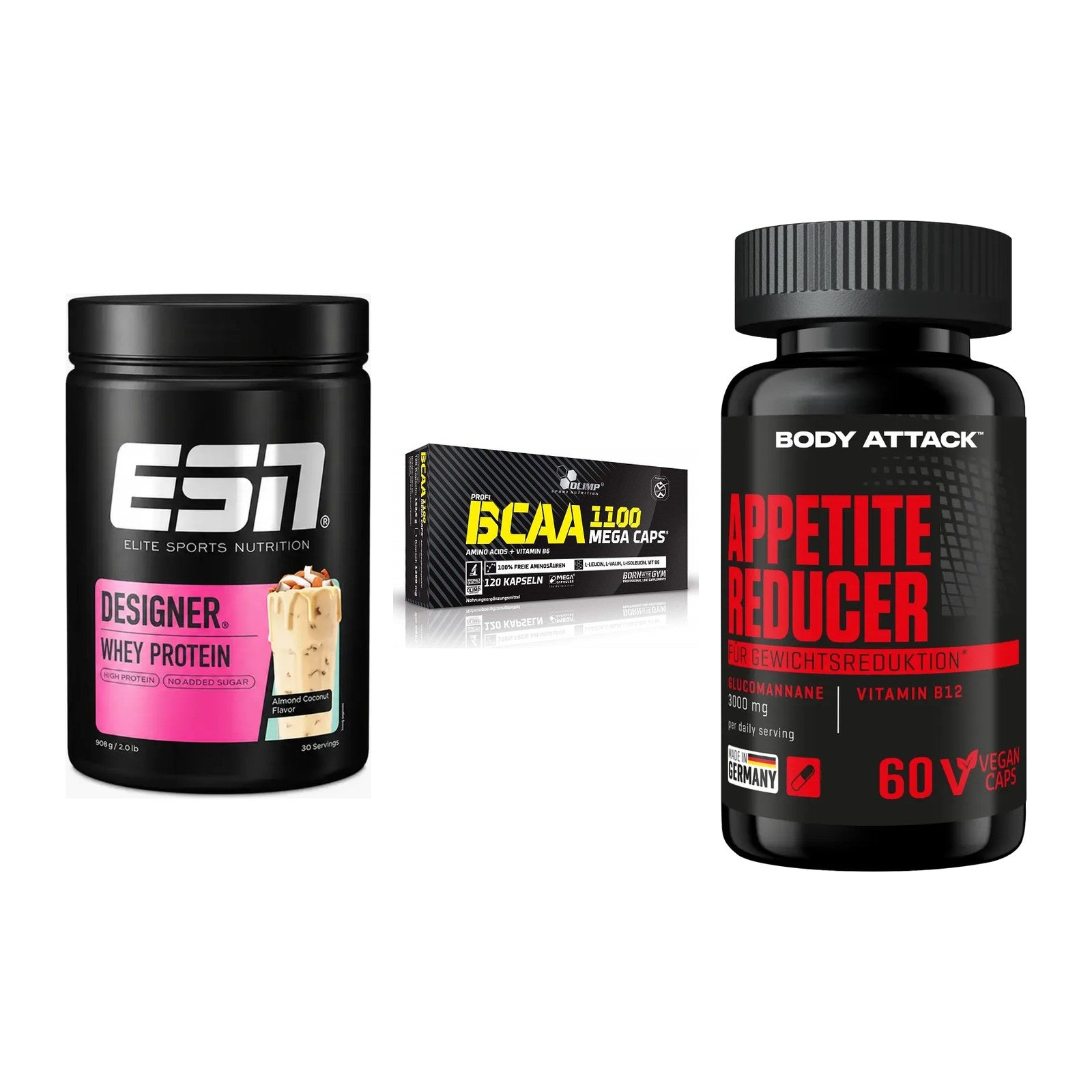 Definitionsphase-Set: ESN Designer + Olimp BCAA + Body Attack – alle enthaltenen Artikel