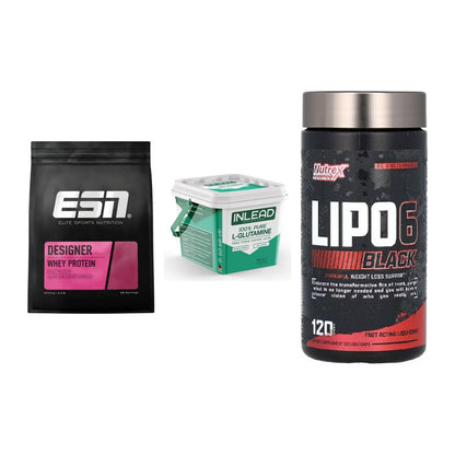 Definitionsphase-Set: ESN Designer + INLEAD L-Gluta + Nutrex Lipo 6 – alle enthaltenen Artikel