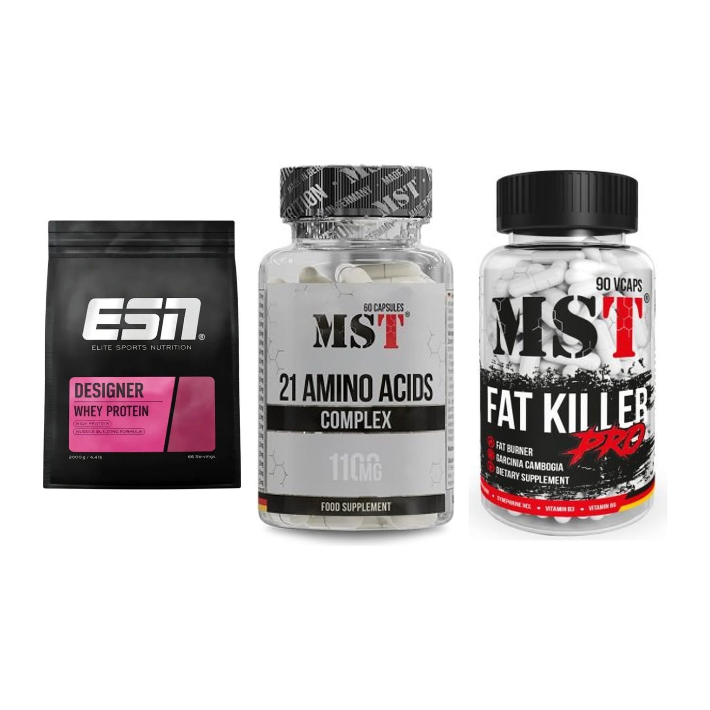 Definitionsphase-Set: ESN Designer + MST 21 Amino + MST Fat Killer – alle enthaltenen Artikel