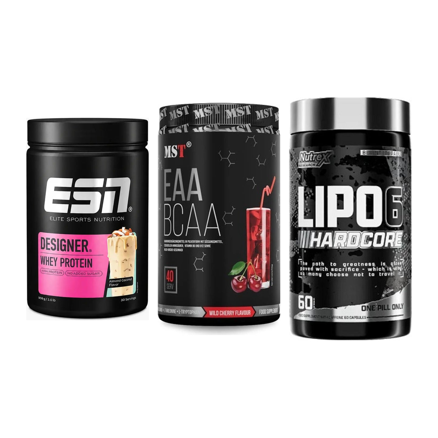 Definitionsphase-Set: ESN Designer + MST EAA & BCAA + Nutrex Lipo 6 – alle enthaltenen Artikel