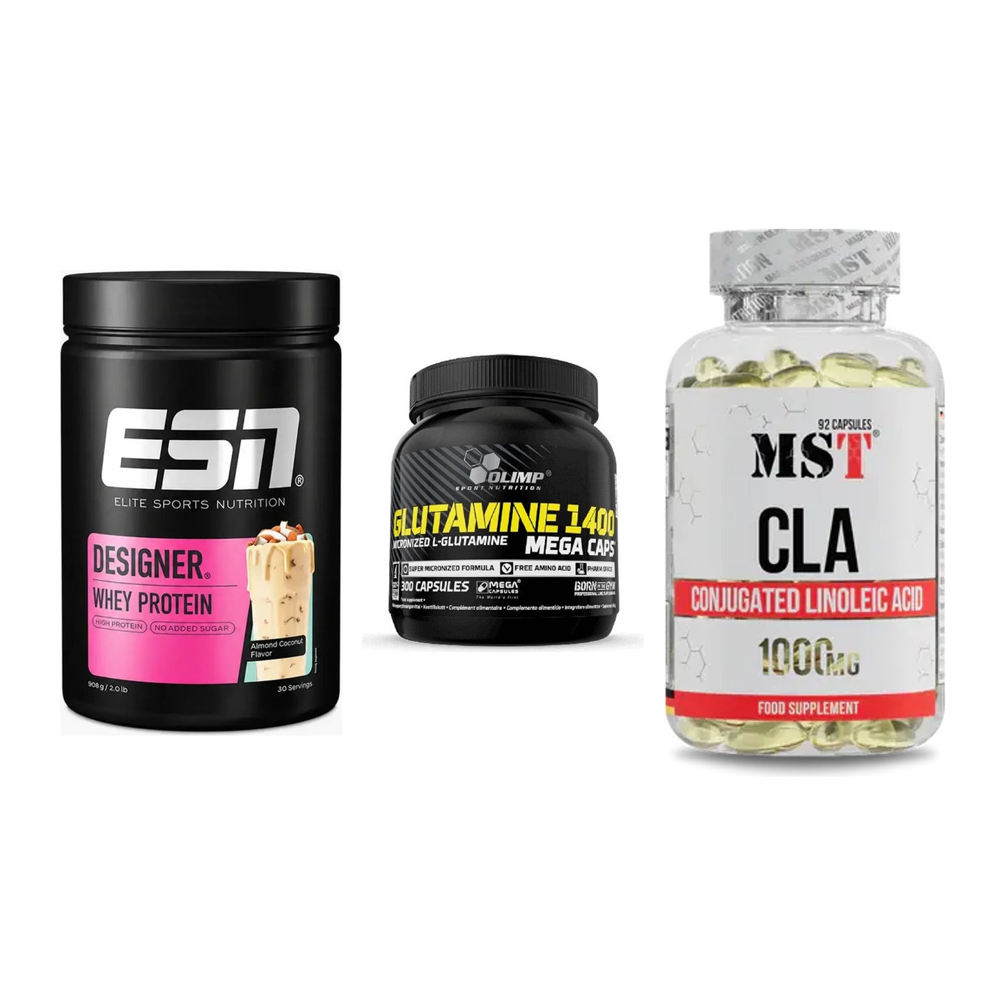 Definitionsphase-Set: ESN Designer + Olimp L-Glutam + MST CLA 1000mg – alle enthaltenen Artikel