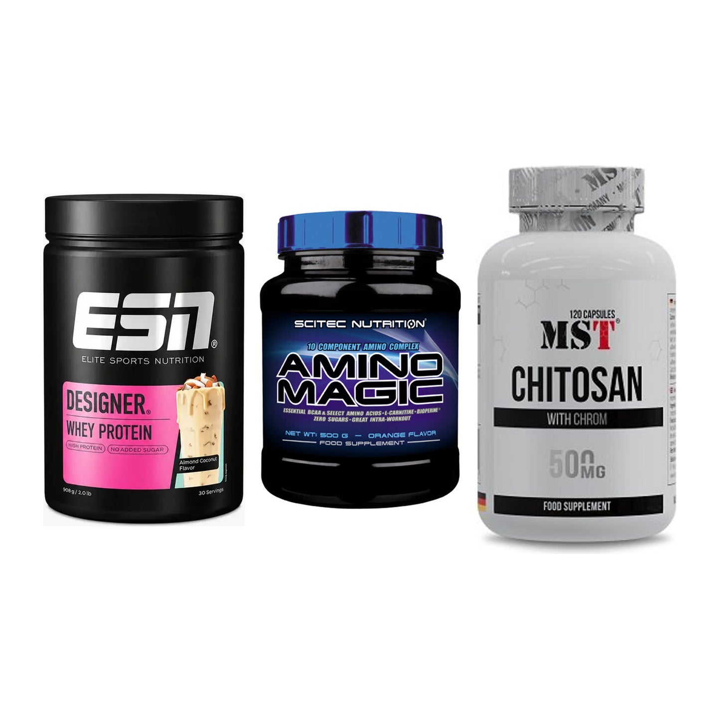 Definitionsphase-Set: ESN Designer + Scitec Amino + MST Chitosan – alle enthaltenen Artikel