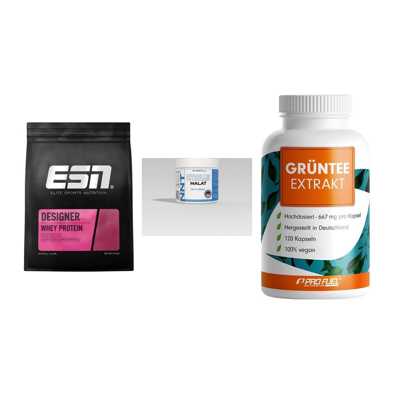 Definitionsphase-Set: ESN Designer + NNT Citrullin + ProFuel Grünte – alle enthaltenen Artikel