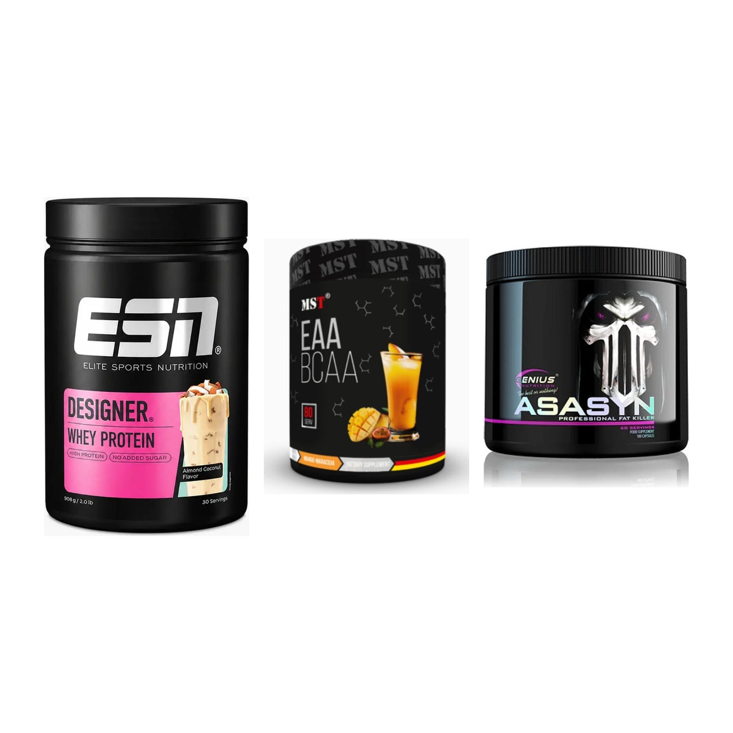 Definitionsphase-Set: ESN Designer + MST EAA & BCAA + Genius Nutriti – alle enthaltenen Artikel