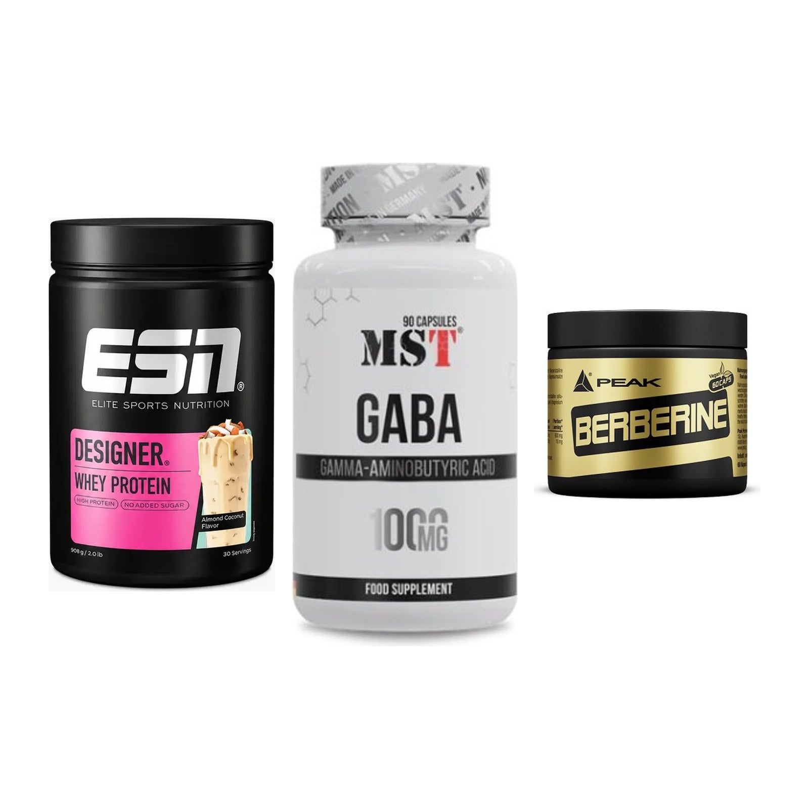 Definitionsphase-Set: ESN Designer + MST GABA + Peak Berberine – alle enthaltenen Artikel