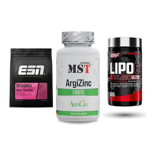 Definitionsphase-Set: ESN Designer + MST ArgiZinc + Nutrex Lipo 6 – alle enthaltenen Artikel