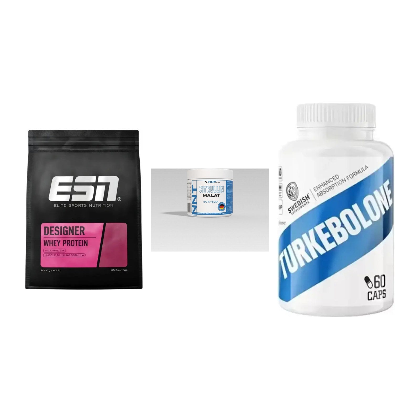 Definitionsphase-Set: ESN Designer + NNT Citrullin + Swedish Supple – alle enthaltenen Artikel