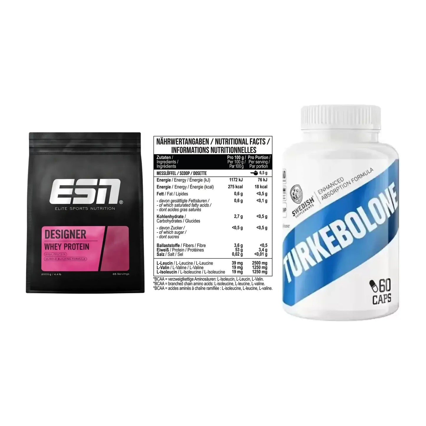 Definitionsphase-Set: ESN Designer + MST BCAA Zero + Swedish Supple – alle enthaltenen Artikel