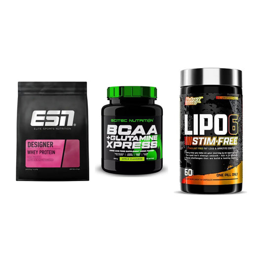 Definitionsphase-Set: ESN Designer + Scitec BCAA + Nutrex Lipo 6 – alle enthaltenen Artikel