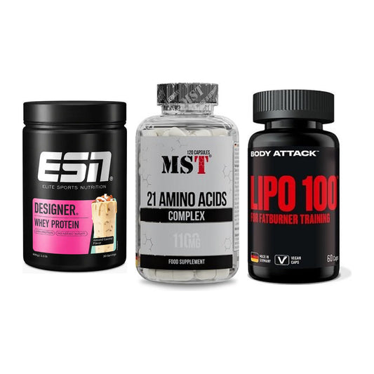 Definitionsphase-Set: ESN Designer + MST 21 Amino + Body Attack – alle enthaltenen Artikel