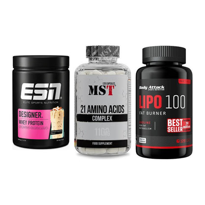 Definitionsphase-Set: ESN Designer + MST 21 Amino + Body Attack – alle enthaltenen Artikel