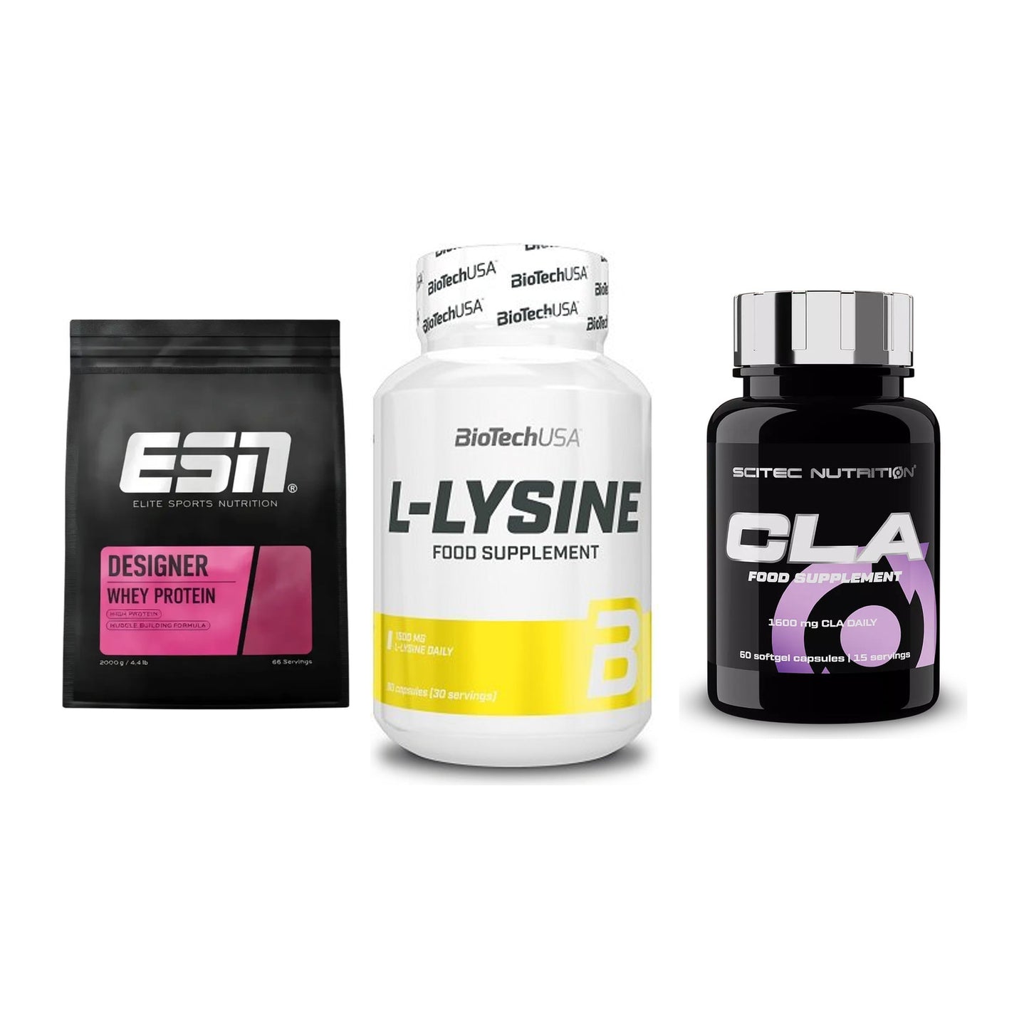 Definitionsphase-Set: ESN Designer + BioTech L-Lysi + Scitec CLA – alle enthaltenen Artikel