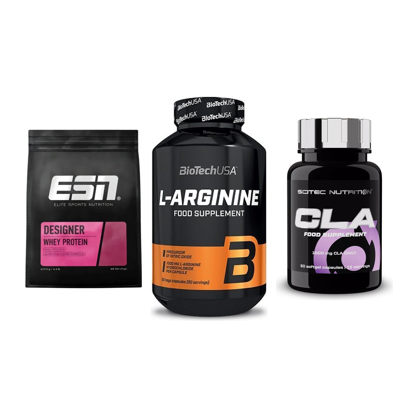 Definitionsphase-Set: ESN Designer + BioTech L-Argi + Scitec CLA – alle enthaltenen Artikel
