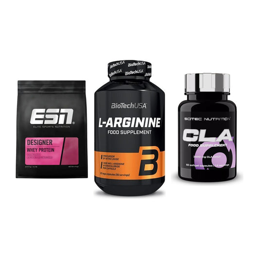 Definitionsphase-Set: ESN Designer + BioTech L-Argi + Scitec CLA – alle enthaltenen Artikel