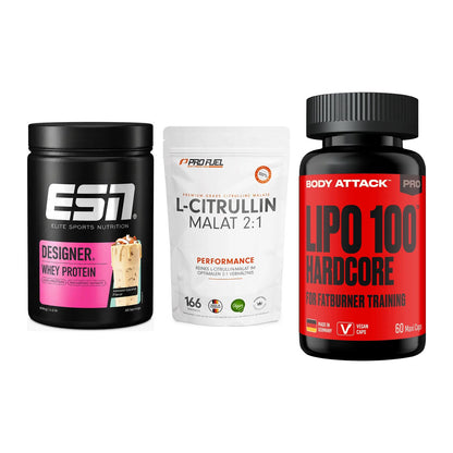 Definitionsphase-Set: ESN Designer + ProFuel L-Citr + Body Attack – alle enthaltenen Artikel