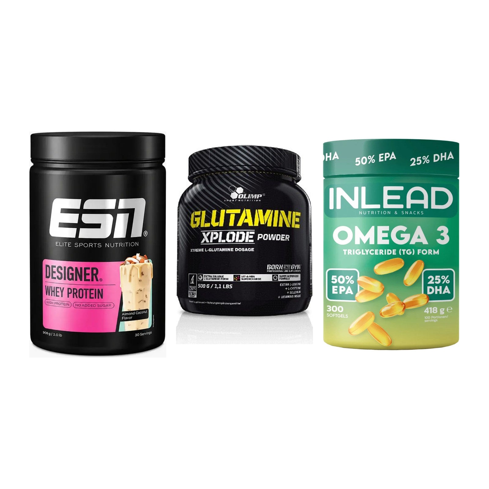 Definitionsphase-Set: ESN Designer + Olimp L-Glutam + INLEAD Omega-3 – alle enthaltenen Artikel