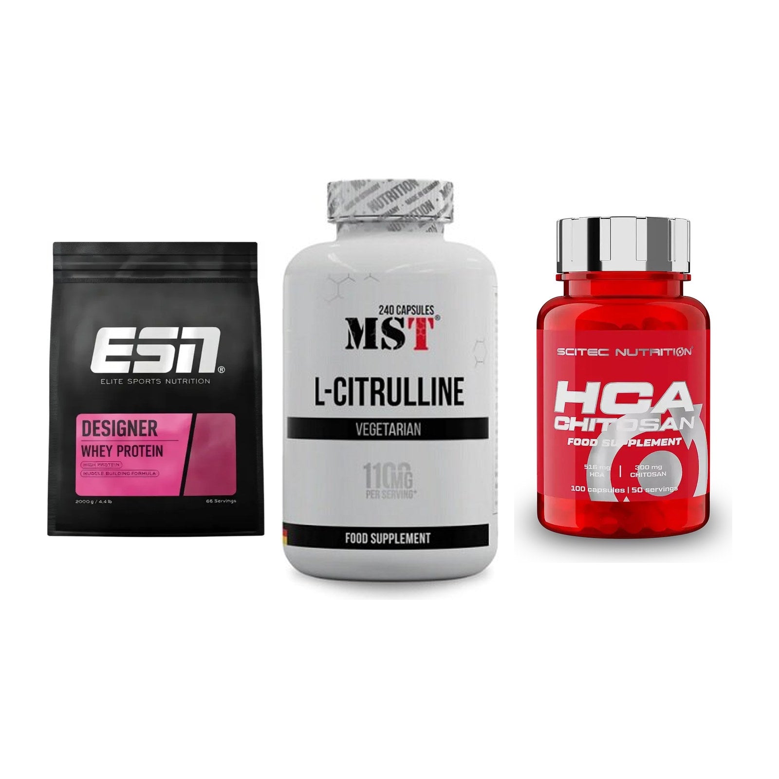 Definitionsphase-Set: ESN Designer + MST Citrulline + Scitec HCA-Chi – alle enthaltenen Artikel