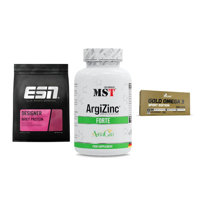 Definitionsphase-Set: ESN Designer + MST ArgiZinc + Olimp Omega 3 – alle enthaltenen Artikel