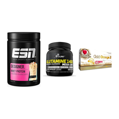 Definitionsphase-Set: ESN Designer + Olimp L-Glutam + Olimp Omega 3 – alle enthaltenen Artikel