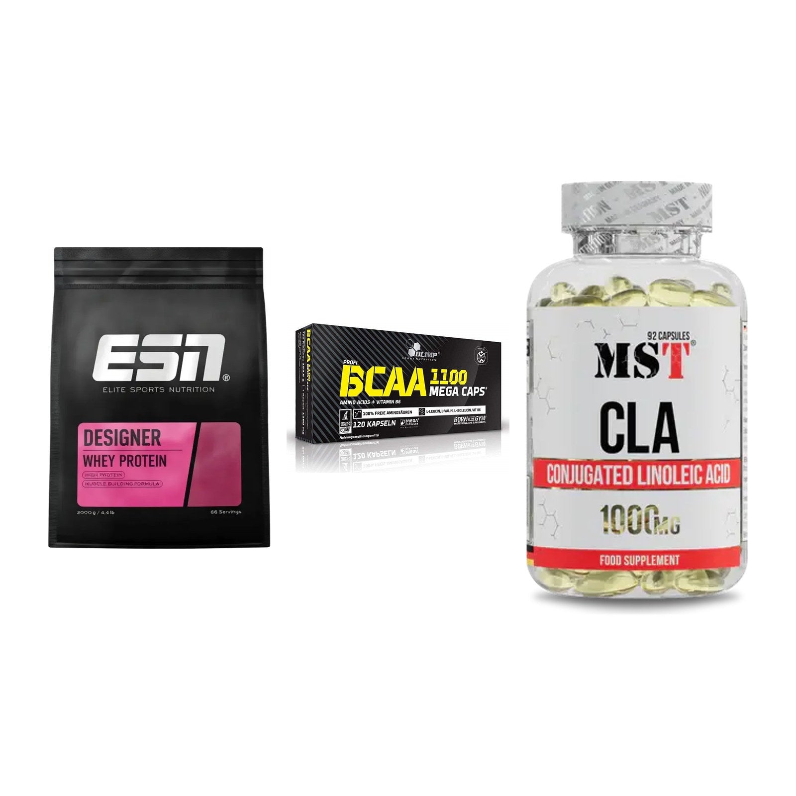 Definitionsphase-Set: ESN Designer + Olimp BCAA + MST CLA 1000mg – alle enthaltenen Artikel