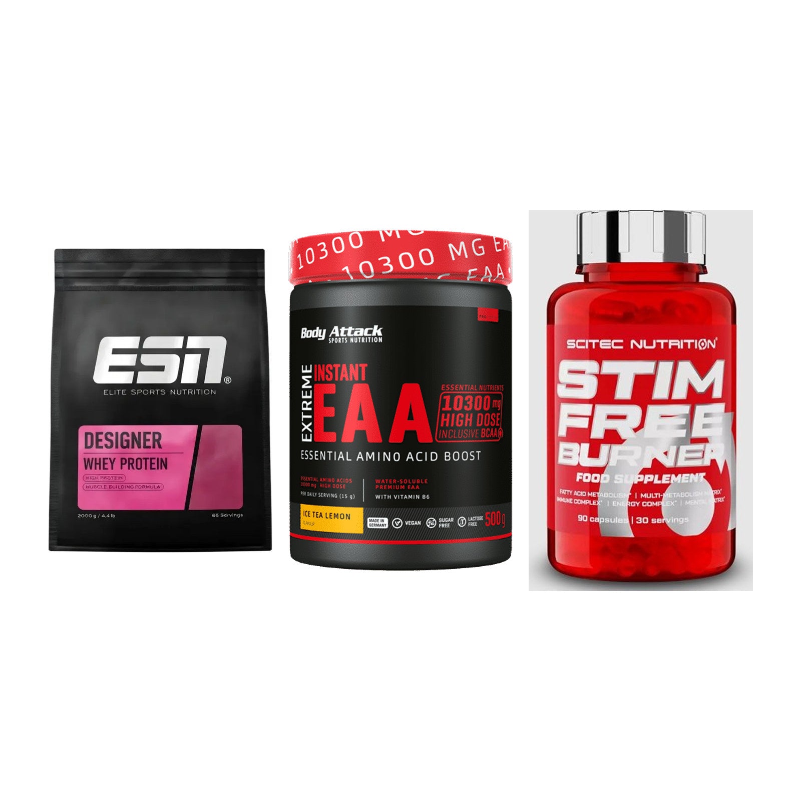 Definitionsphase-Set: ESN Designer + Body Attack + Scitec Stim – alle enthaltenen Artikel
