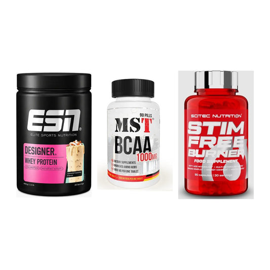 Definitionsphase-Set: ESN Designer + MST BCAA 1000 + Scitec Stim – alle enthaltenen Artikel