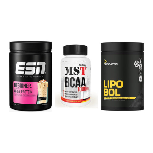 Definitionsphase-Set: ESN Designer + MST BCAA 1000 + Dedicated – alle enthaltenen Artikel