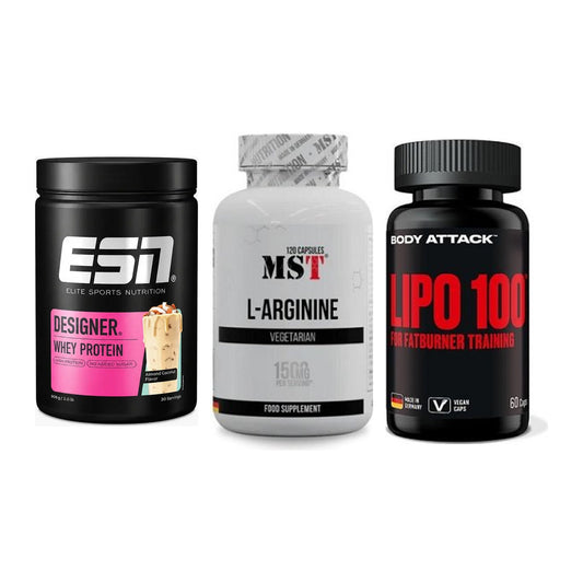 Definitionsphase-Set: ESN Designer + MST L-Arginine + Body Attack – alle enthaltenen Artikel