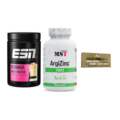 Definitionsphase-Set: ESN Designer + MST ArgiZinc + Olimp Omega 3 – alle enthaltenen Artikel