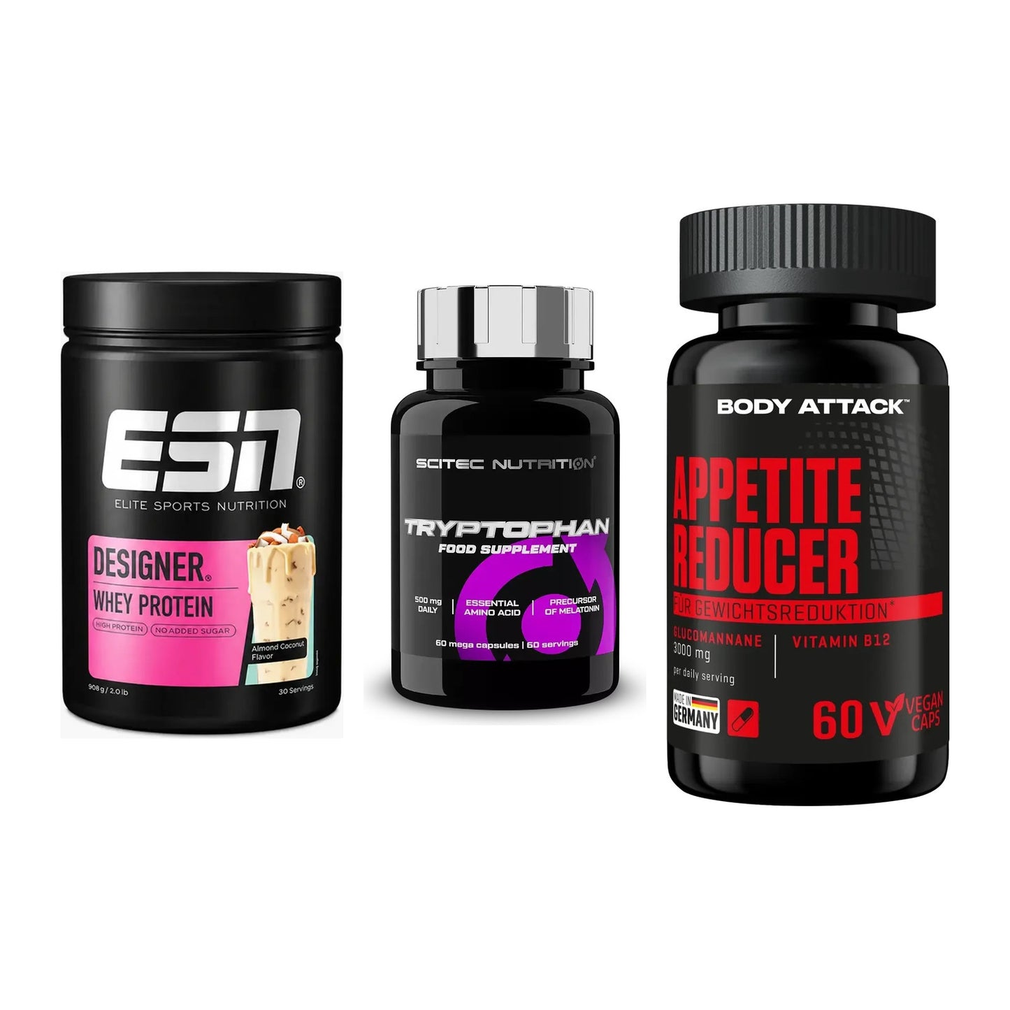 Definitionsphase-Set: ESN Designer + Scitec Tryptop + Body Attack – alle enthaltenen Artikel