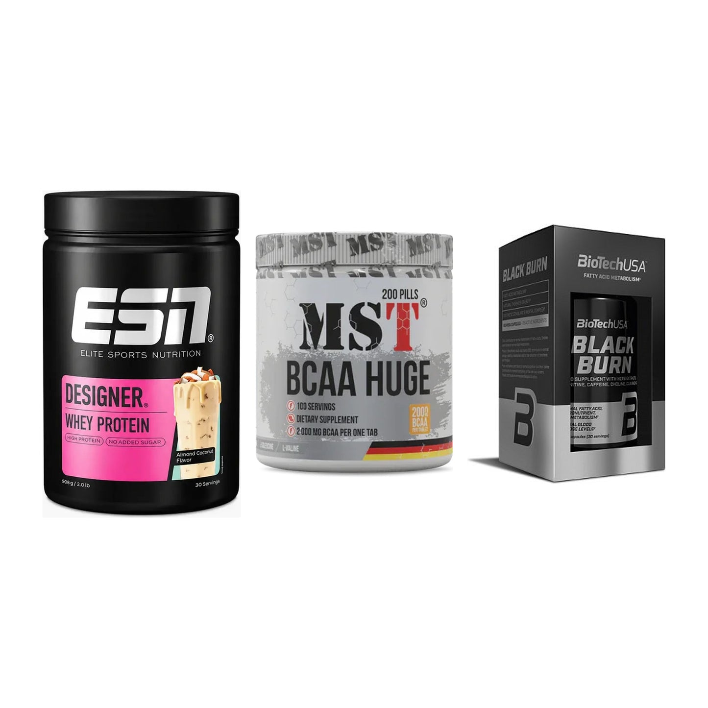 Definitionsphase-Set: ESN Designer + MST BCAA Huge + BioTech Black – alle enthaltenen Artikel
