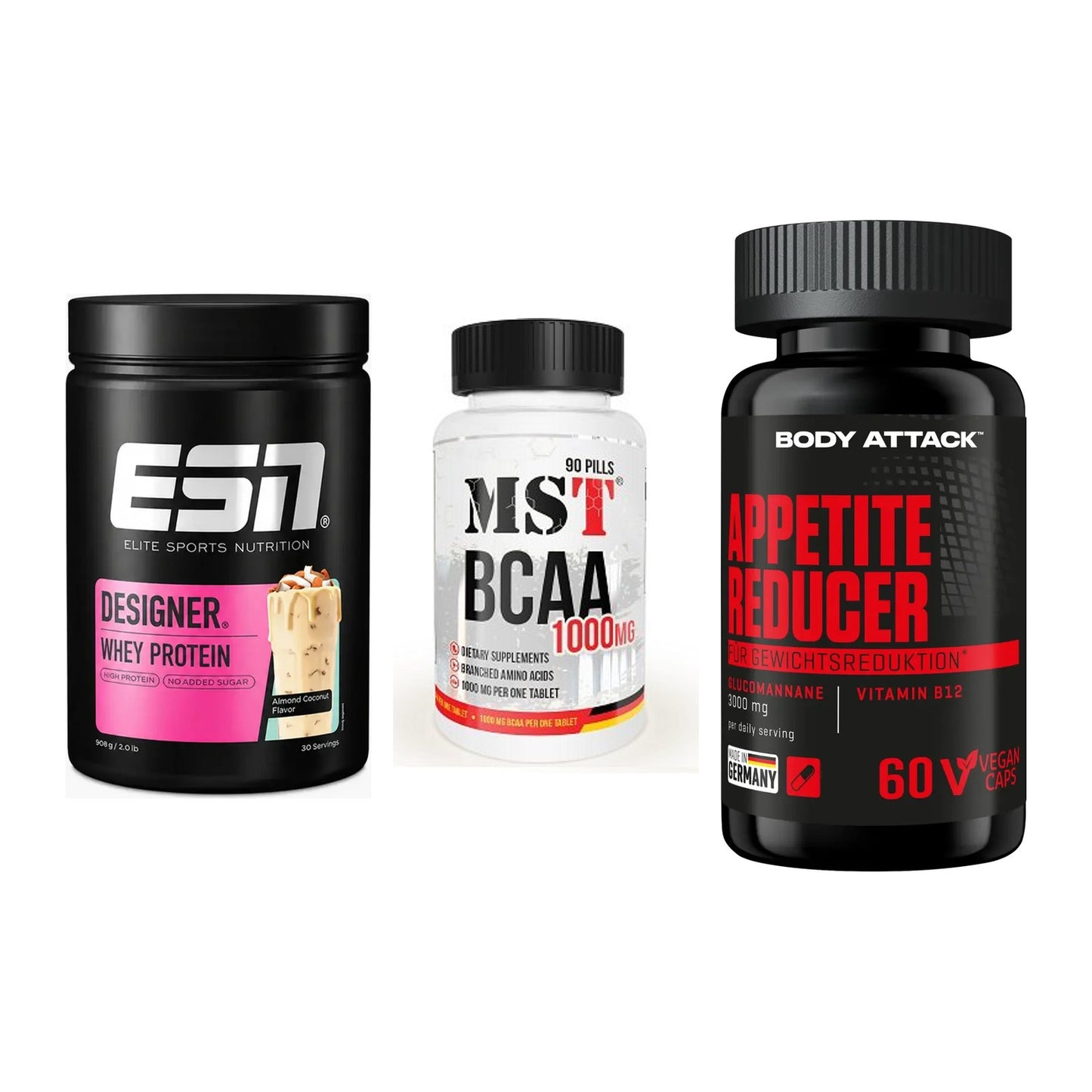 Definitionsphase-Set: ESN Designer + MST BCAA 1000 + Body Attack – alle enthaltenen Artikel