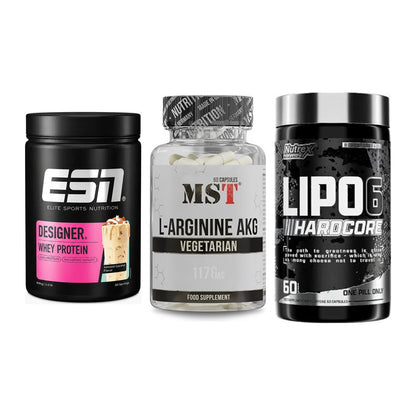Definitionsphase-Set: ESN Designer + MST Arginin + Nutrex Lipo 6 – alle enthaltenen Artikel