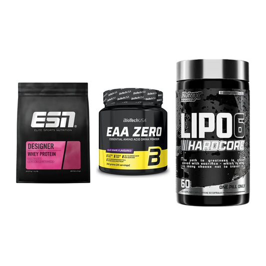 Definitionsphase-Set: ESN Designer + BioTech EAA + Nutrex Lipo 6 – alle enthaltenen Artikel