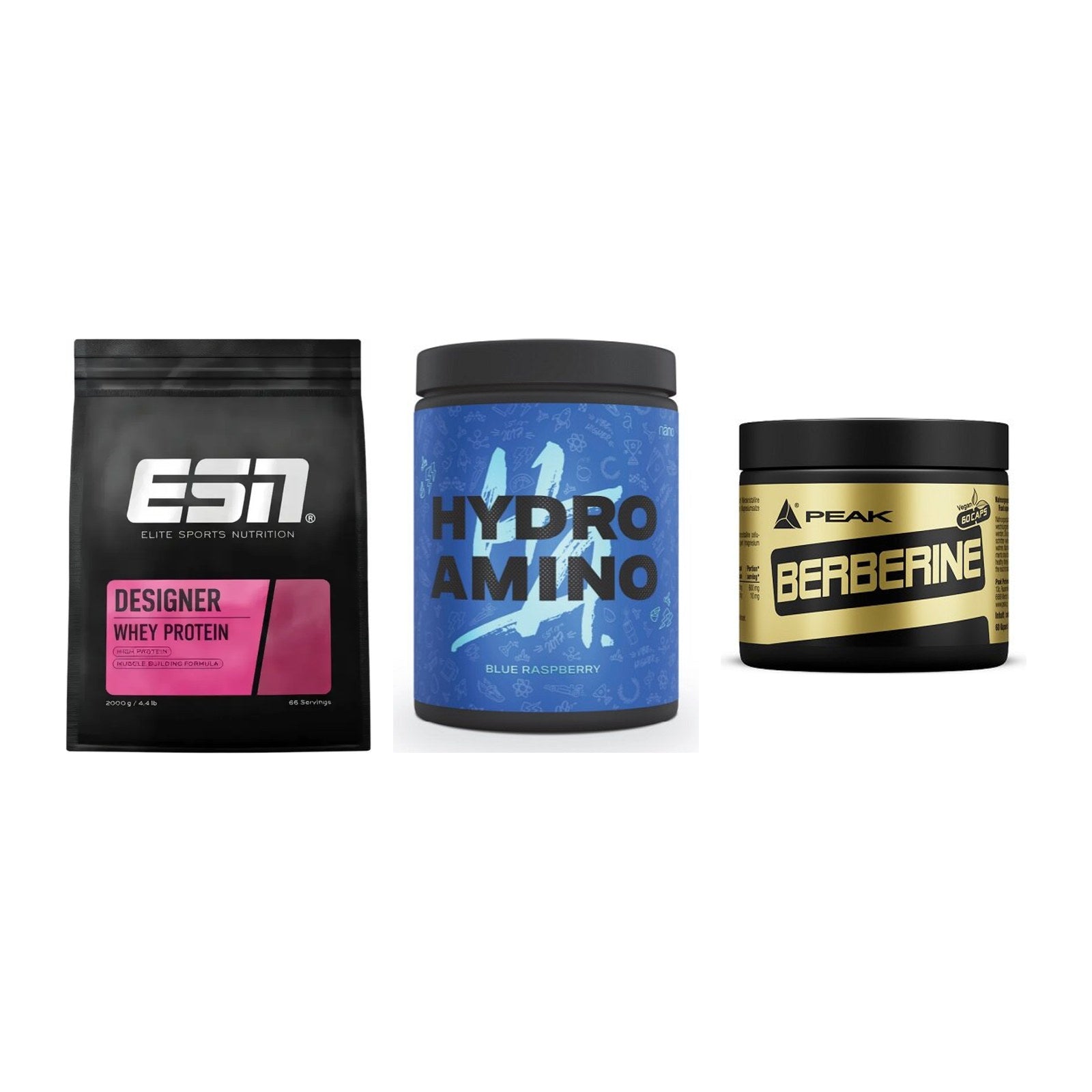 Definitionsphase-Set: ESN Designer + Nanosupps + Peak Berberine – alle enthaltenen Artikel