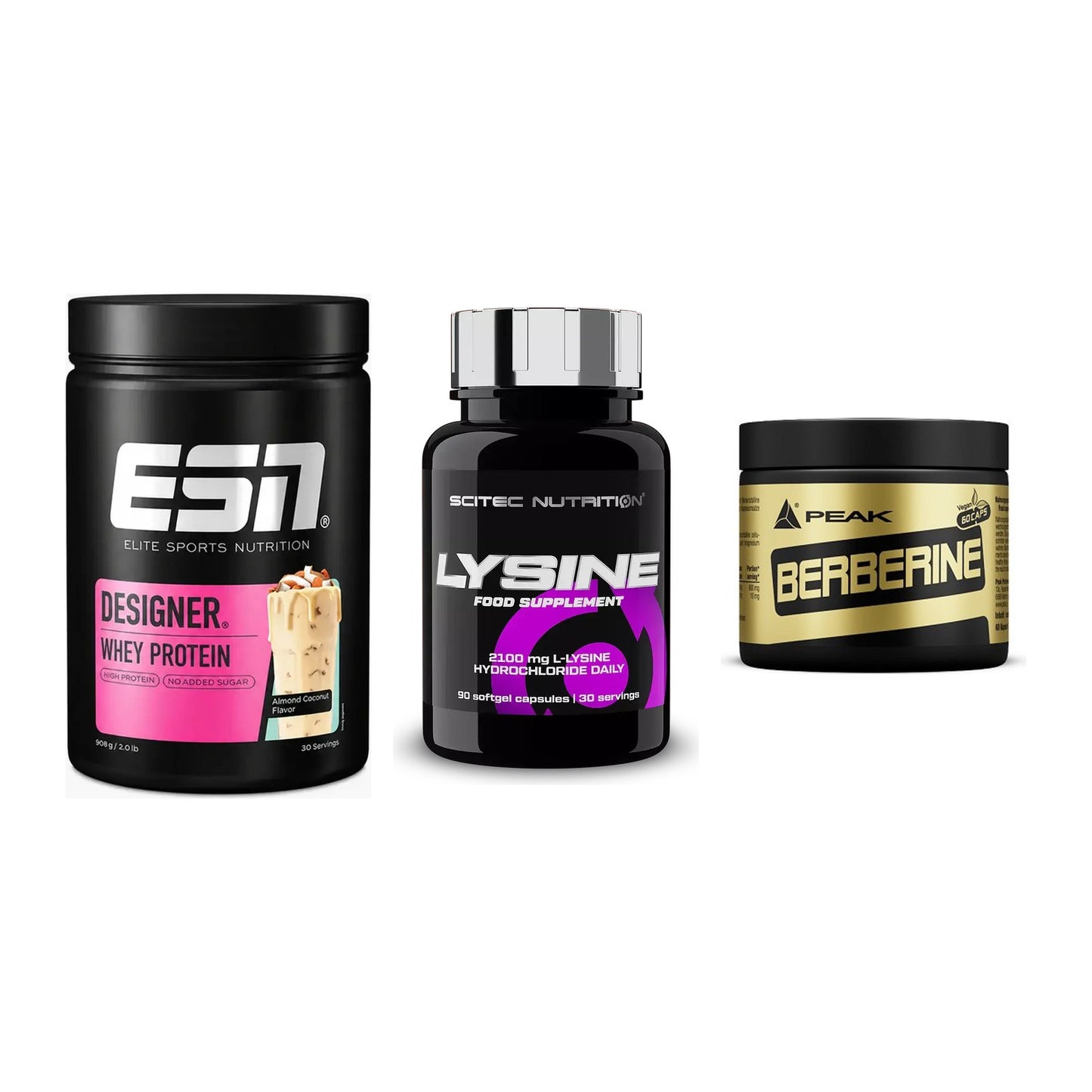 Definitionsphase-Set: ESN Designer + Scitec Lysine + Peak Berberine – alle enthaltenen Artikel