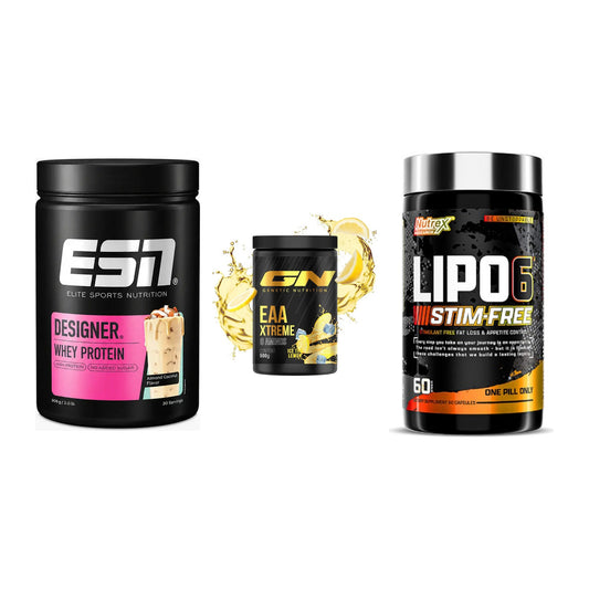 Definitionsphase-Set: ESN Designer + GN EAA Xtreme + Nutrex Lipo 6 – alle enthaltenen Artikel